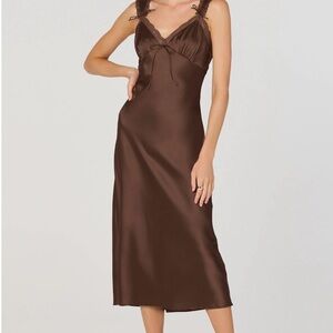 Astr Chocolate Satin Chemise